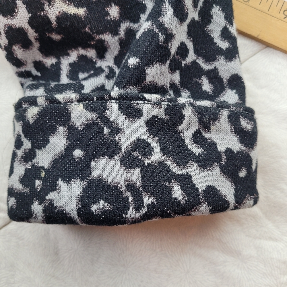 eci New York black and grey leopard print cropped lady jacket mandarin collar 10 - Picture 10 of 13